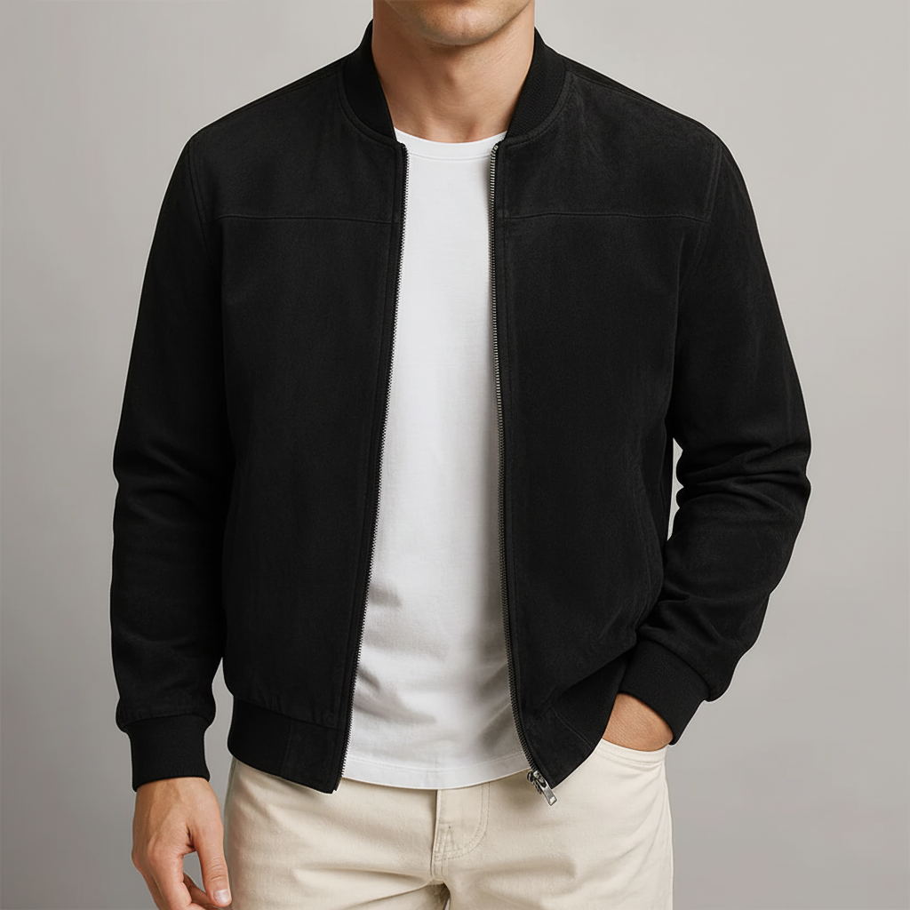 Valryn Suede-Look Bomber Jacket
