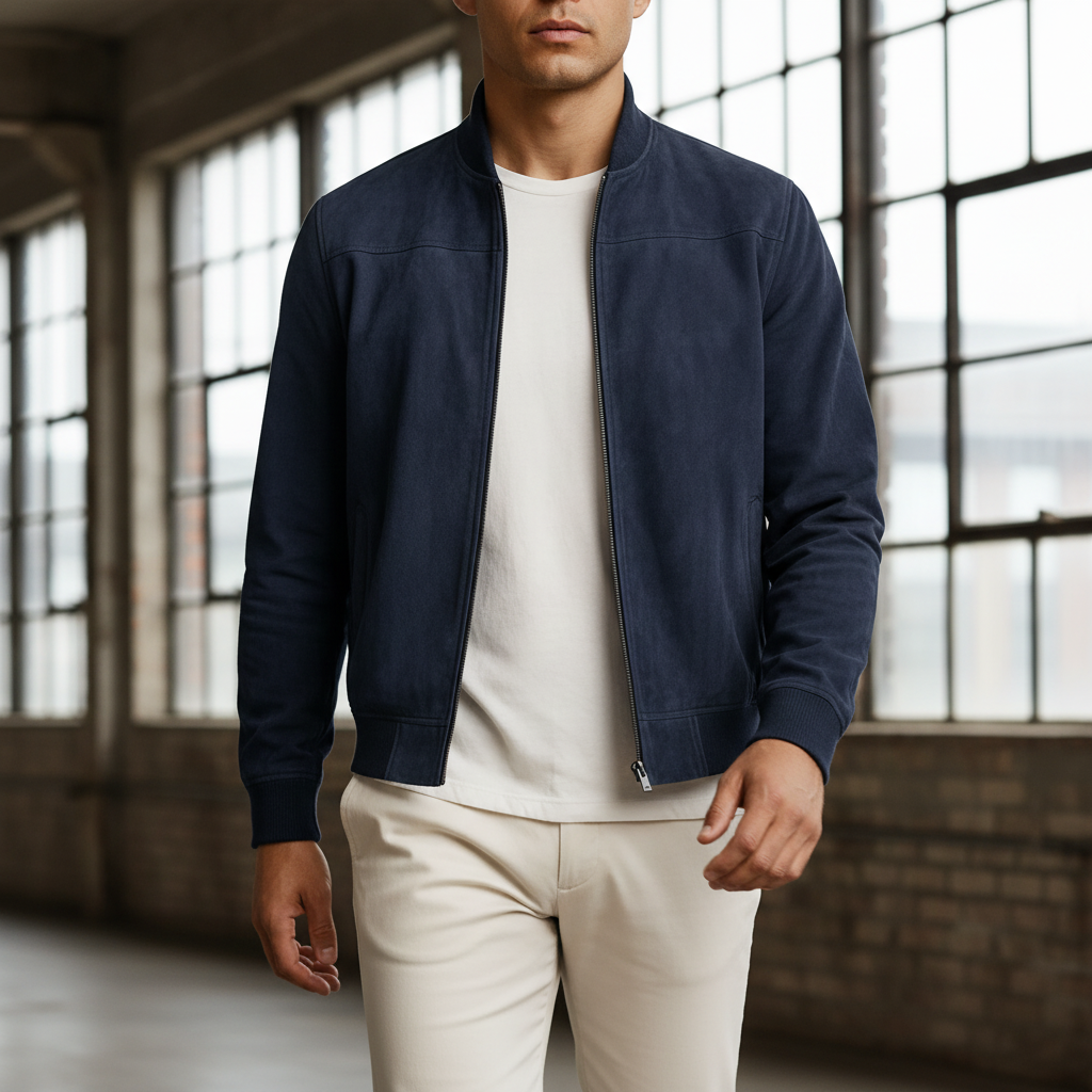 Valryn Suede-Look Bomber Jacket