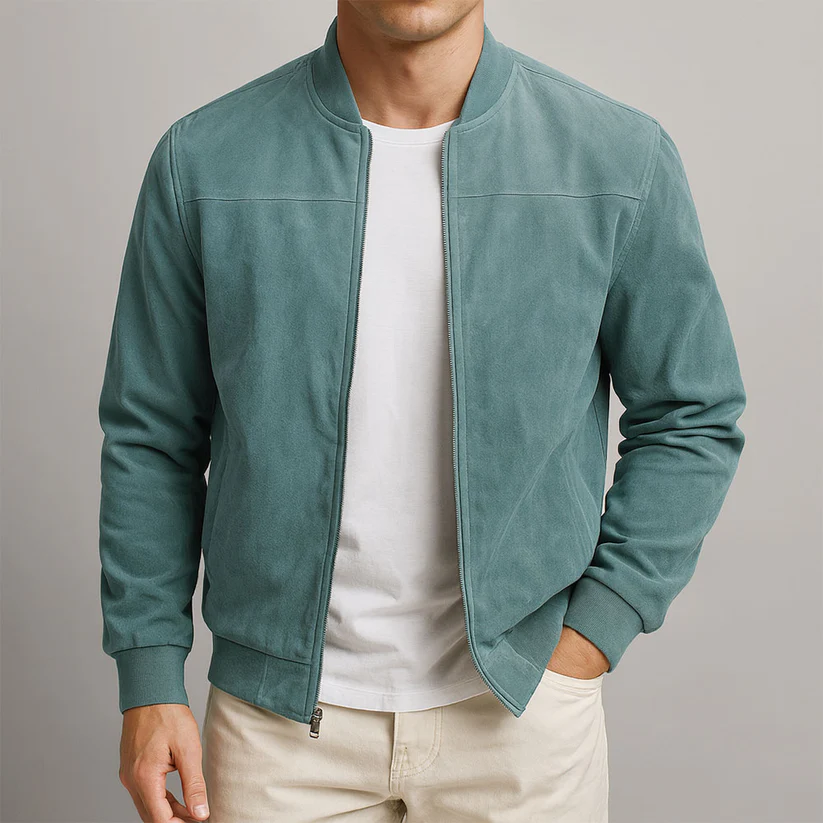 Valryn Suede-Look Bomber Jacket