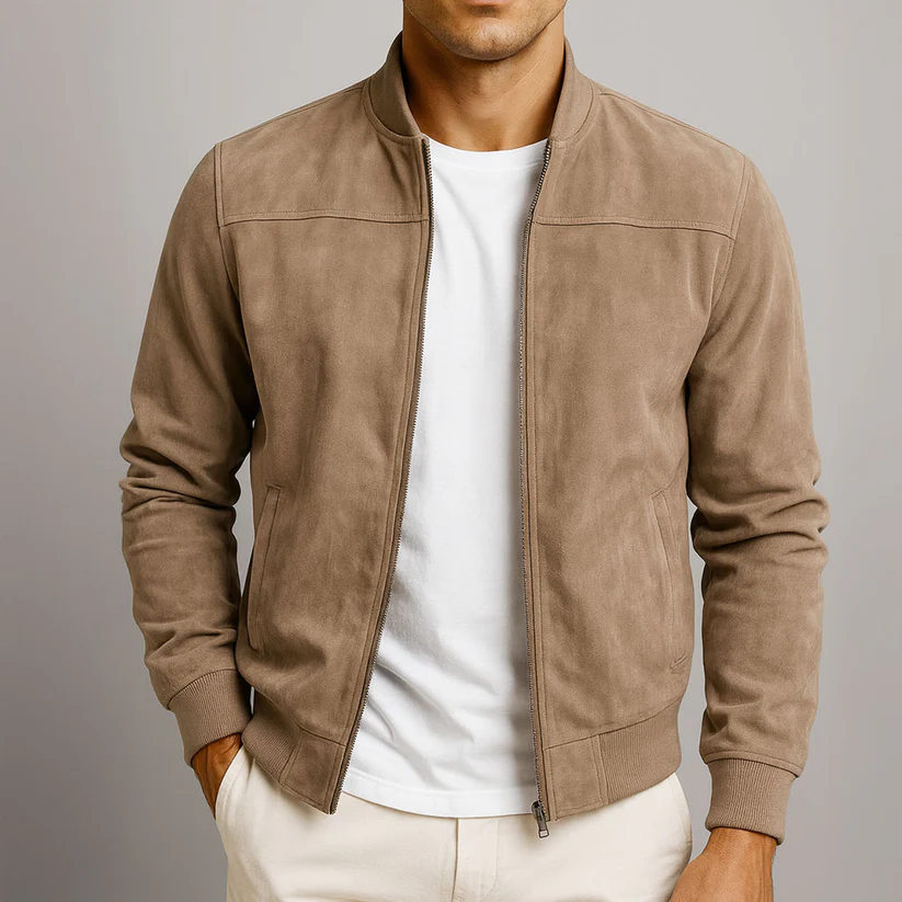 Valryn Suede-Look Bomber Jacket