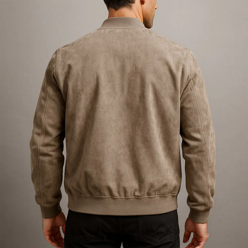 Valryn Suede-Look Bomber Jacket