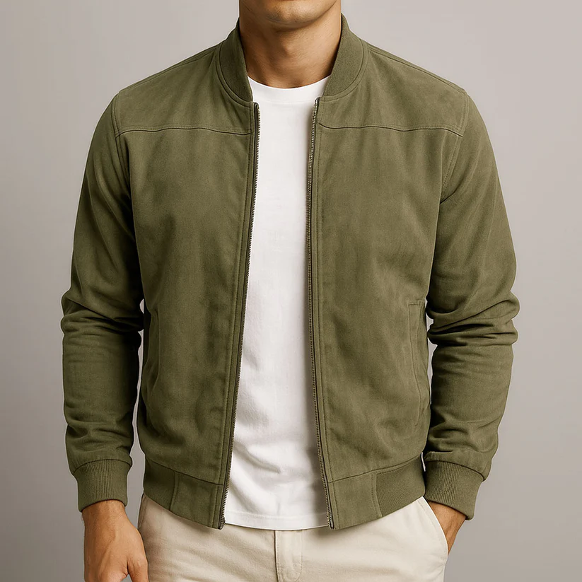 Valryn Suede-Look Bomber Jacket