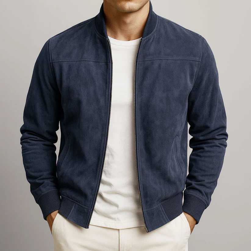 Valryn Suede-Look Bomber Jacket