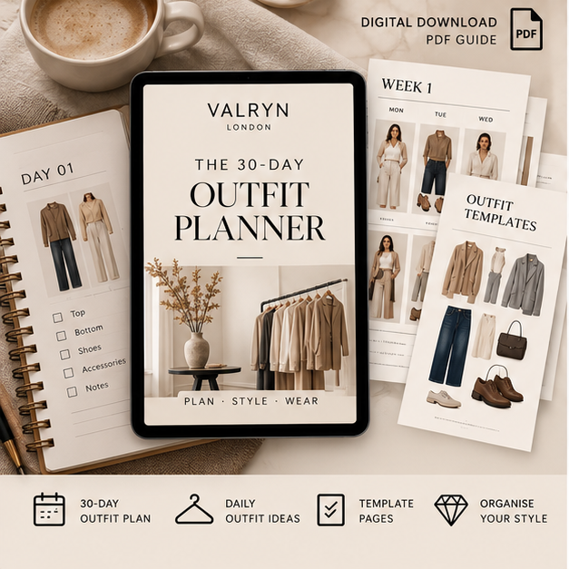 Valryn London 30-Day Outfit Planner digital product mockup